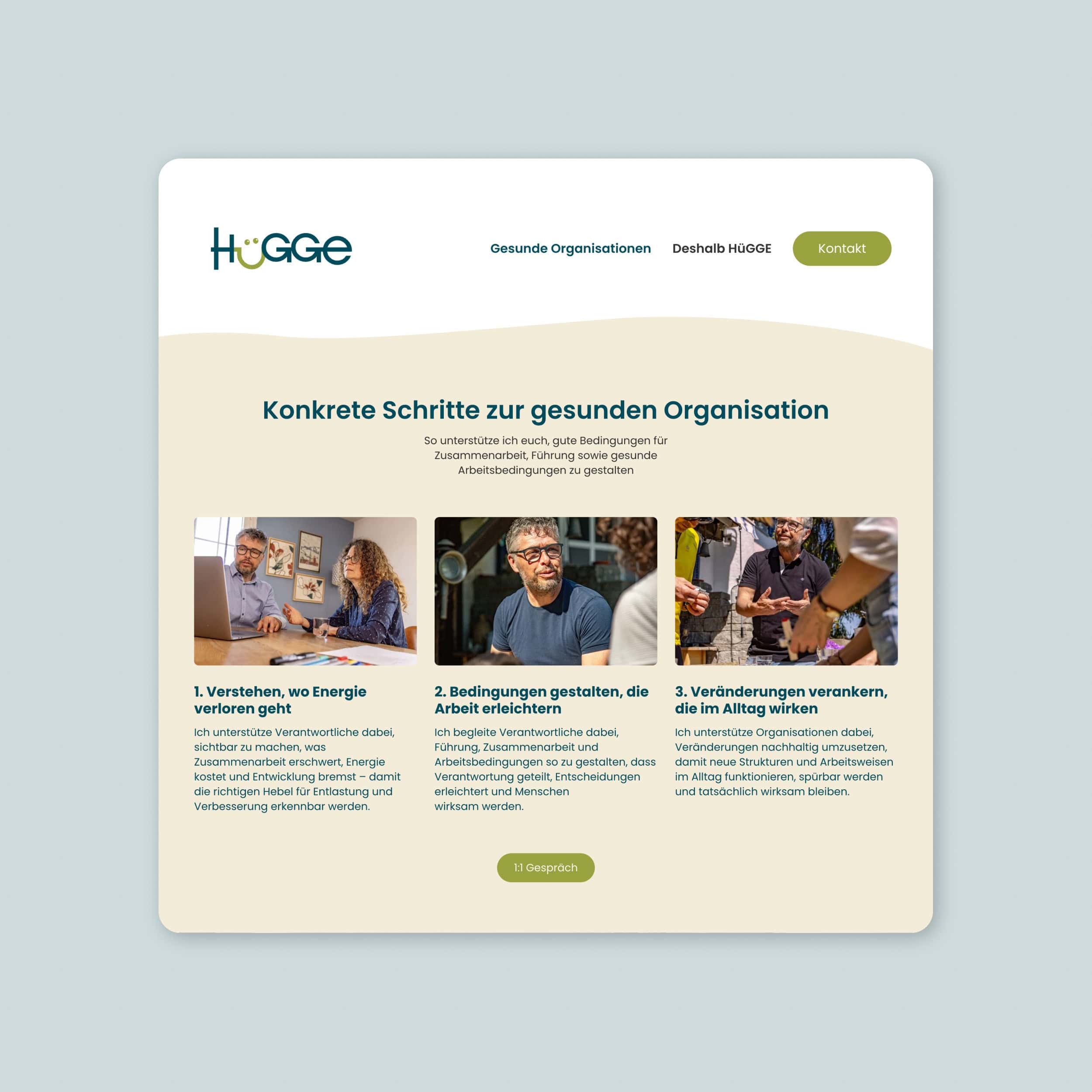website-abschnitt «konkrete schritte zur gesunden organisation»